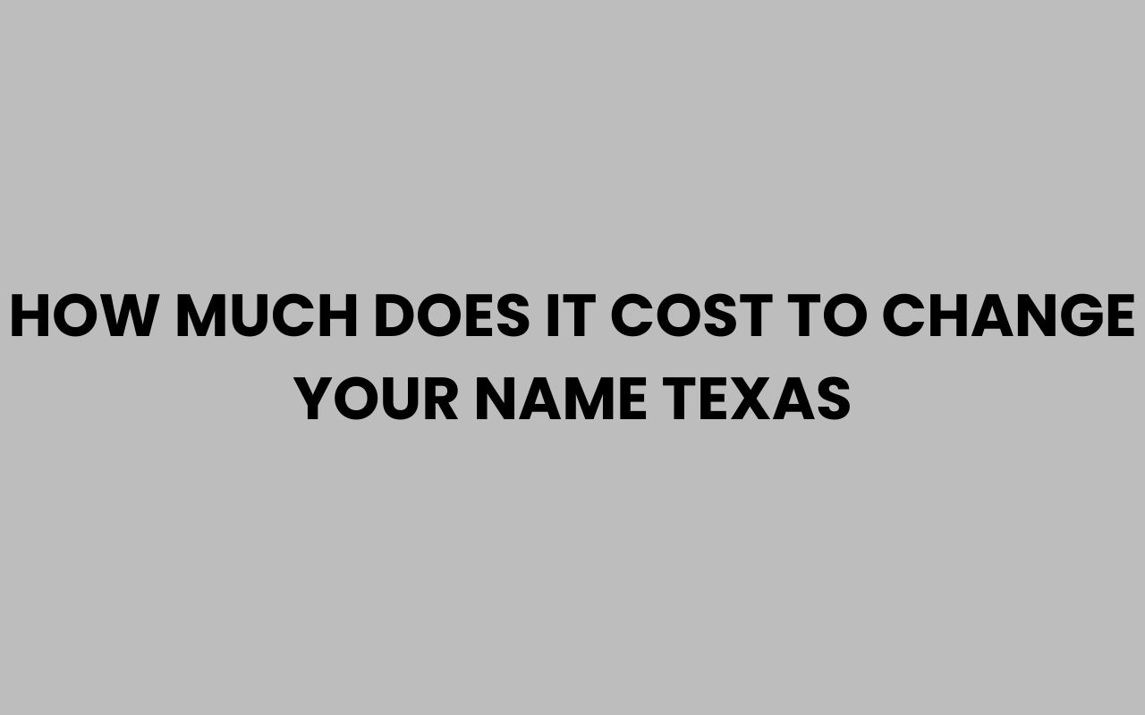 how much does it cost to change your name