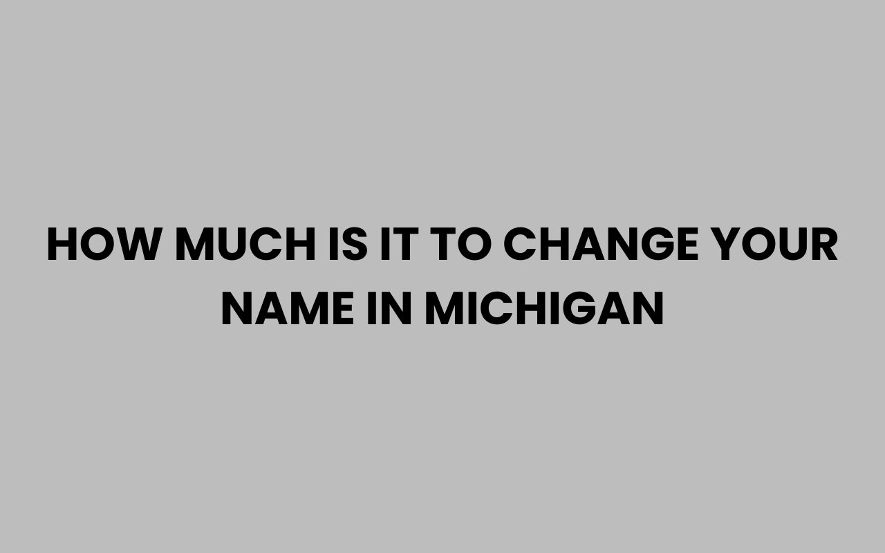 how much is it to change your name in michigan