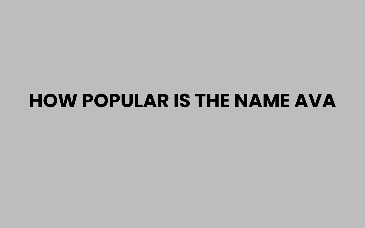 how popular is the name ava