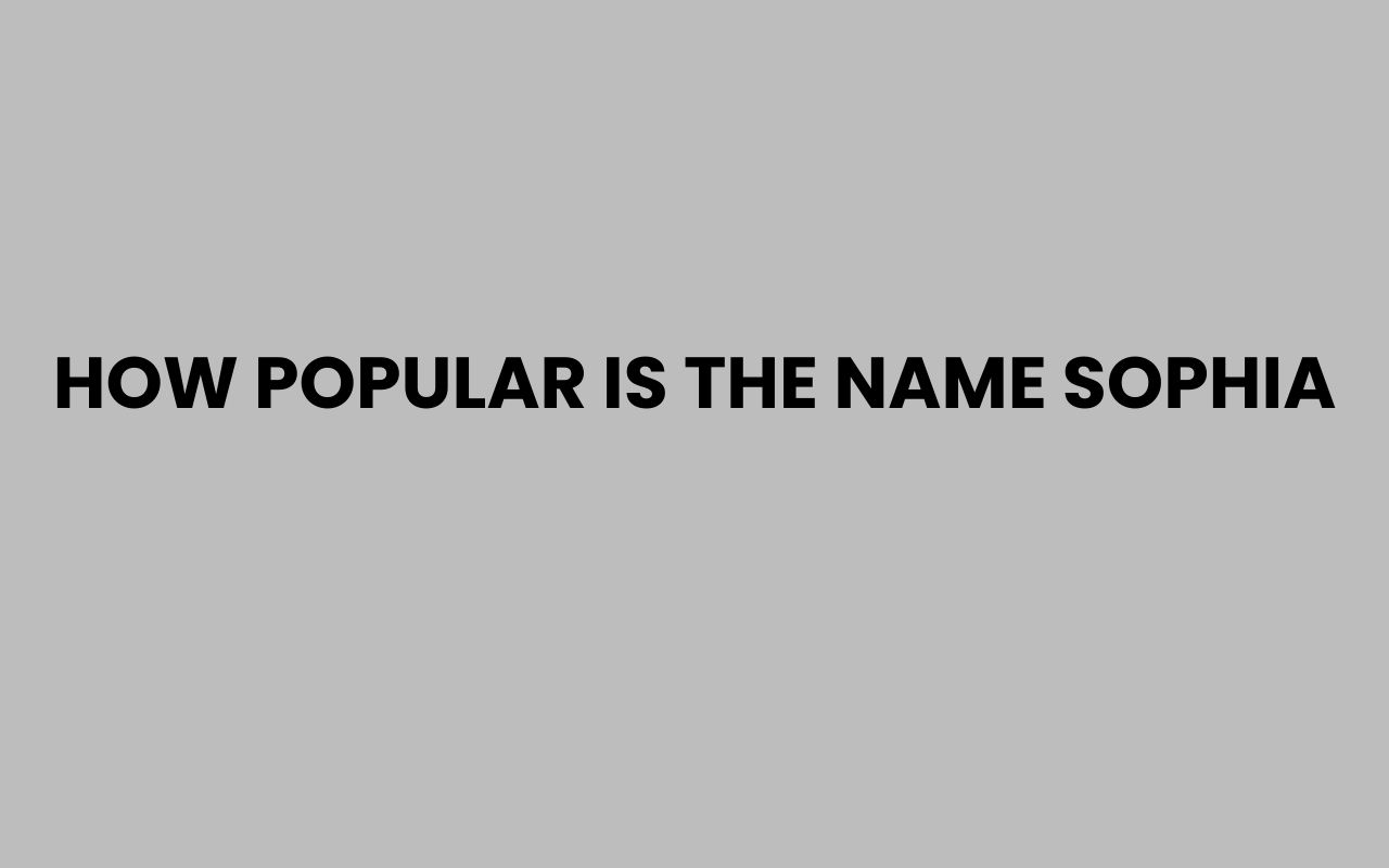 how popular is the name sophia