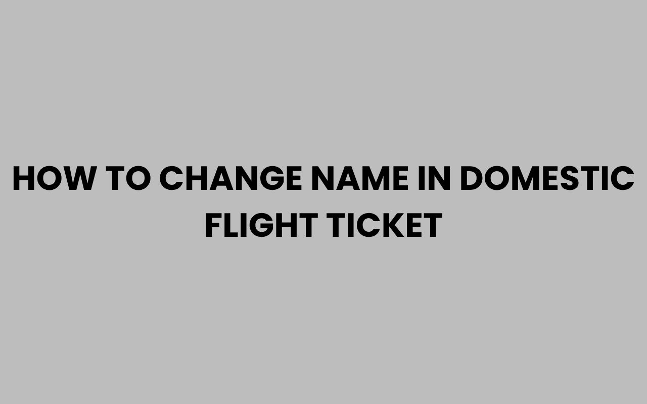 how to change name in domestic flight ticket
