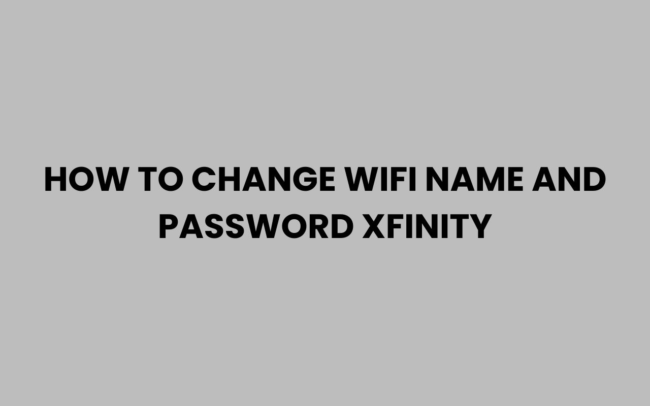 how to change wifi name and password