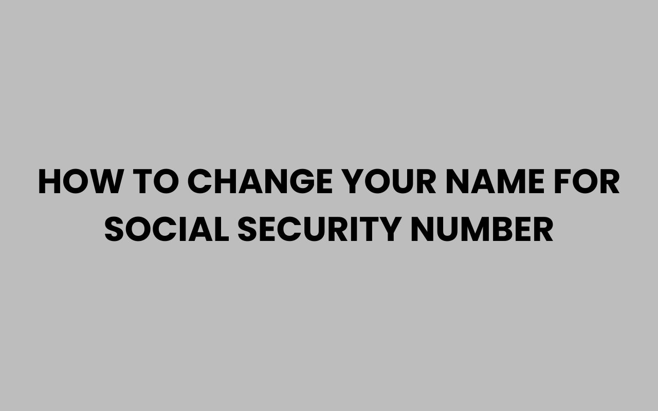 how to change your name for social security number