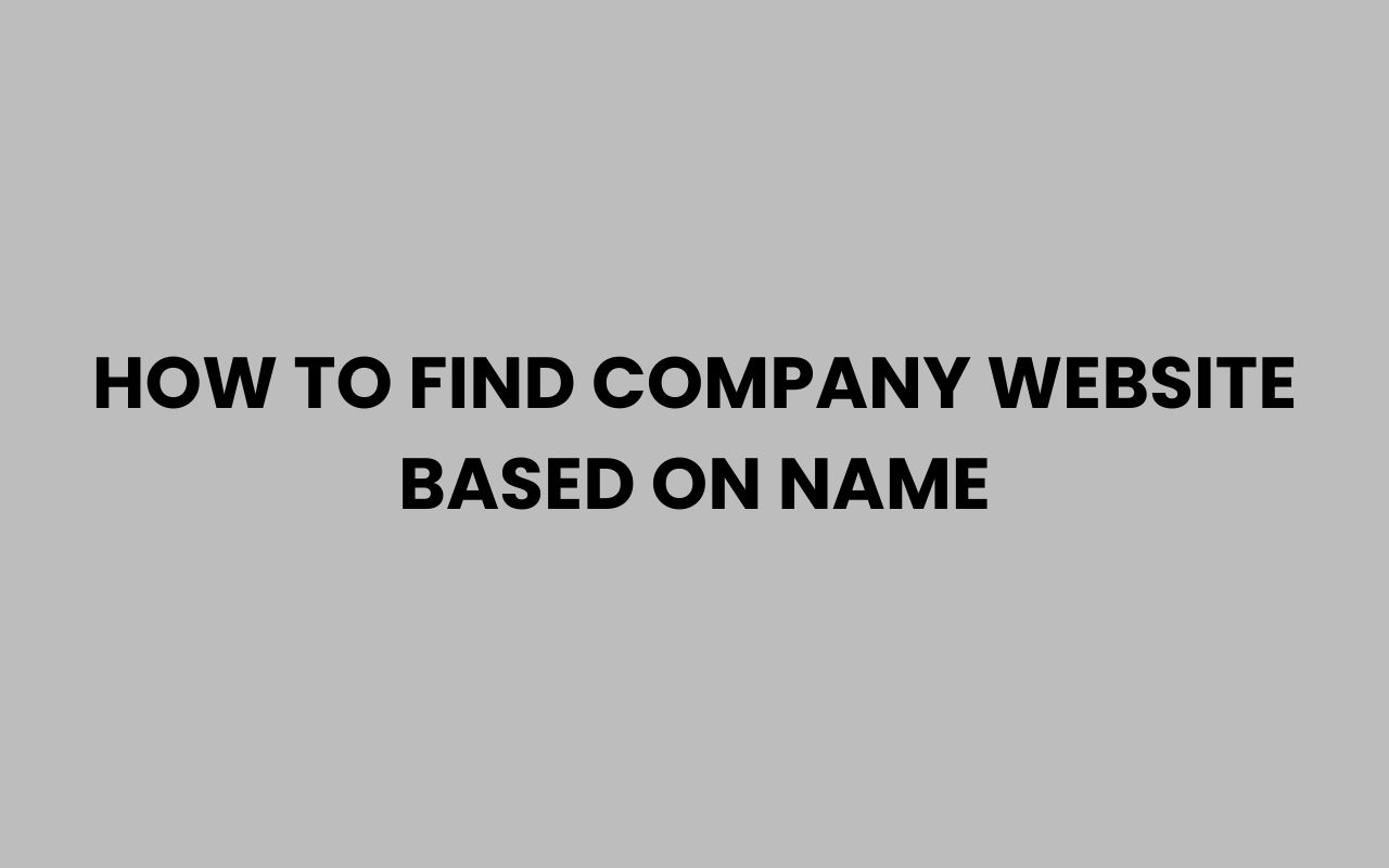 how to find company website based on name