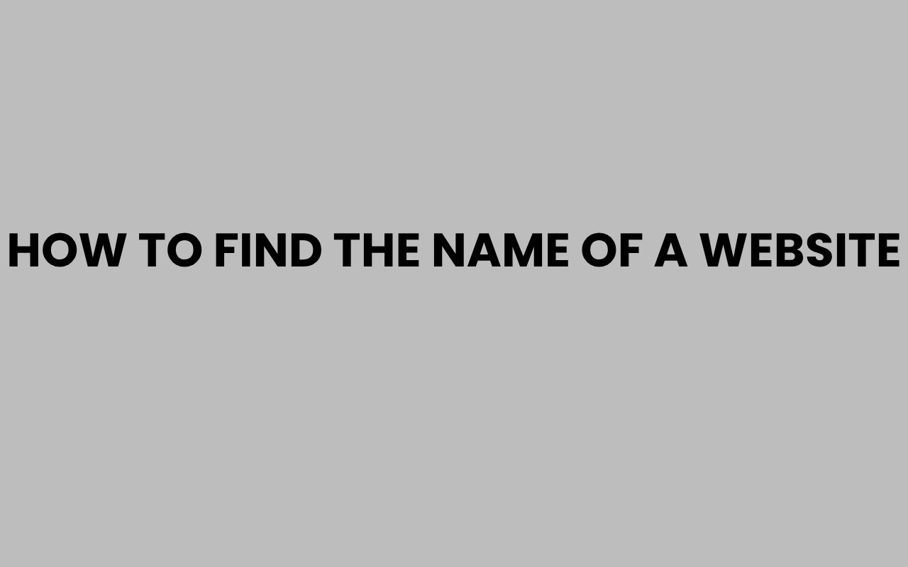 how to find the name of a website