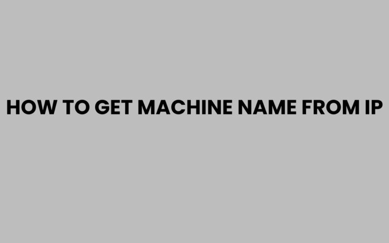 Get machine name from ip
