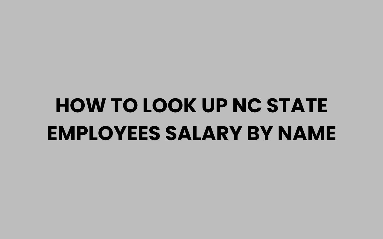how to look up nc state employees salary by name