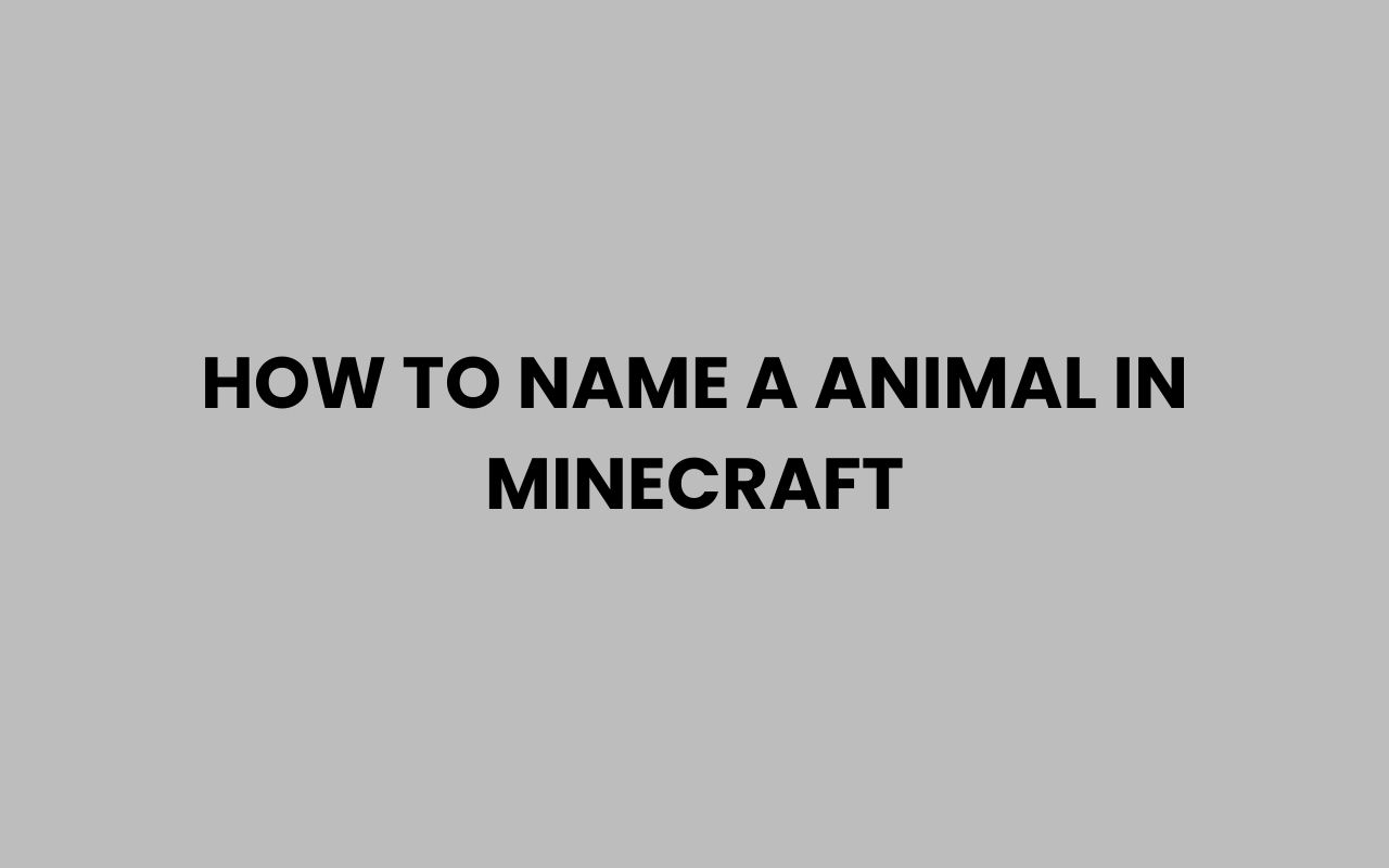 how to name a animal in minecraft
