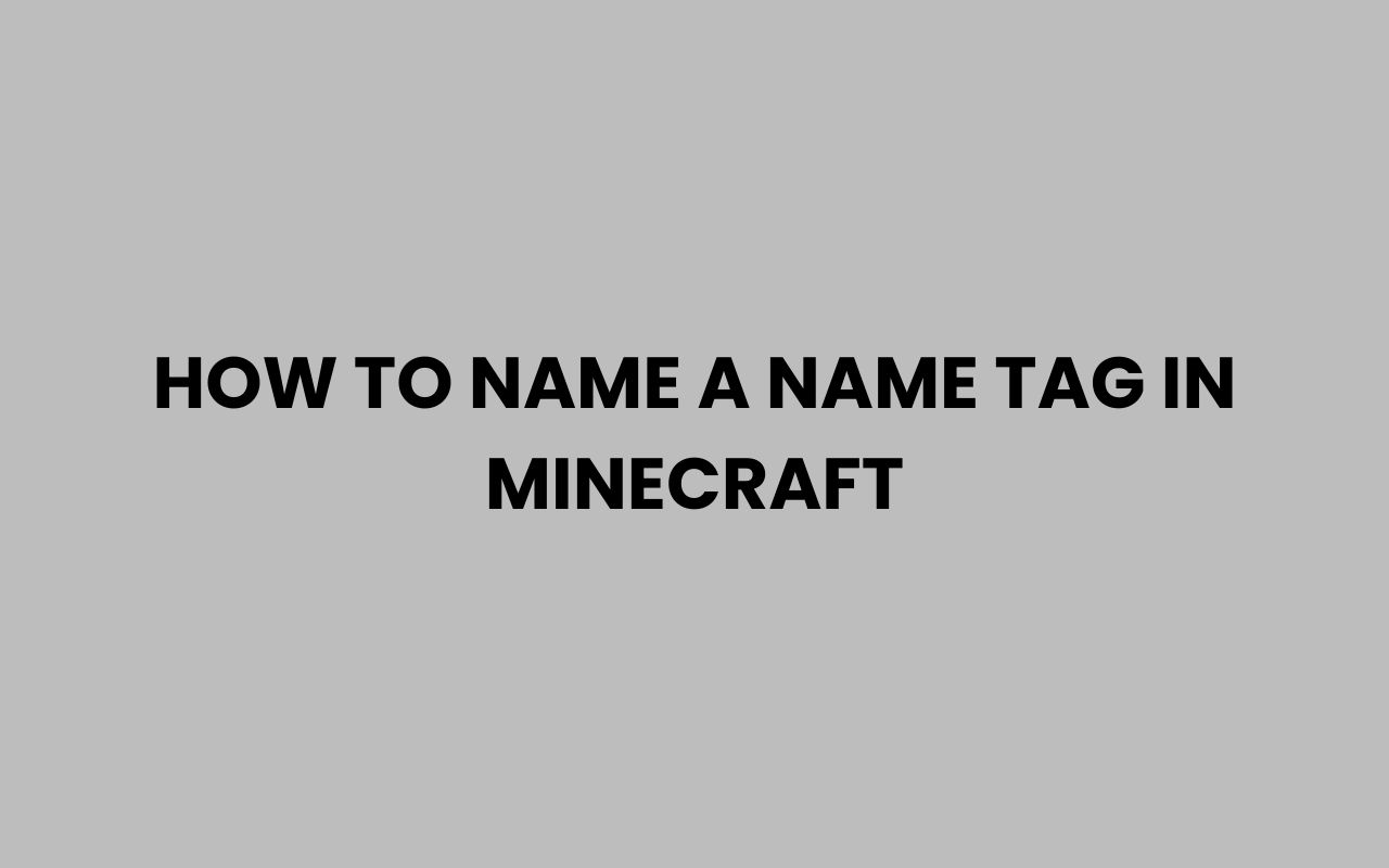 how to name a name tag in minecraft