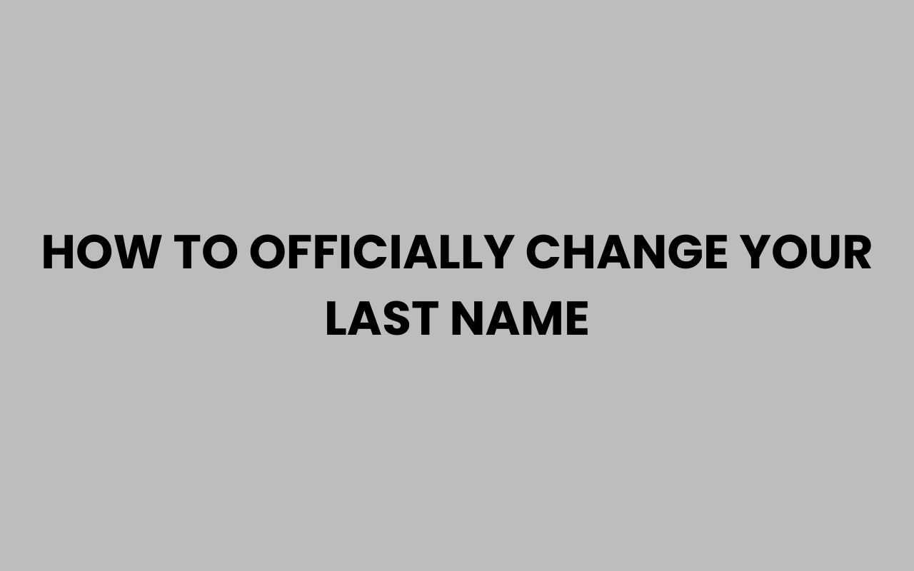 how to officially change your last name