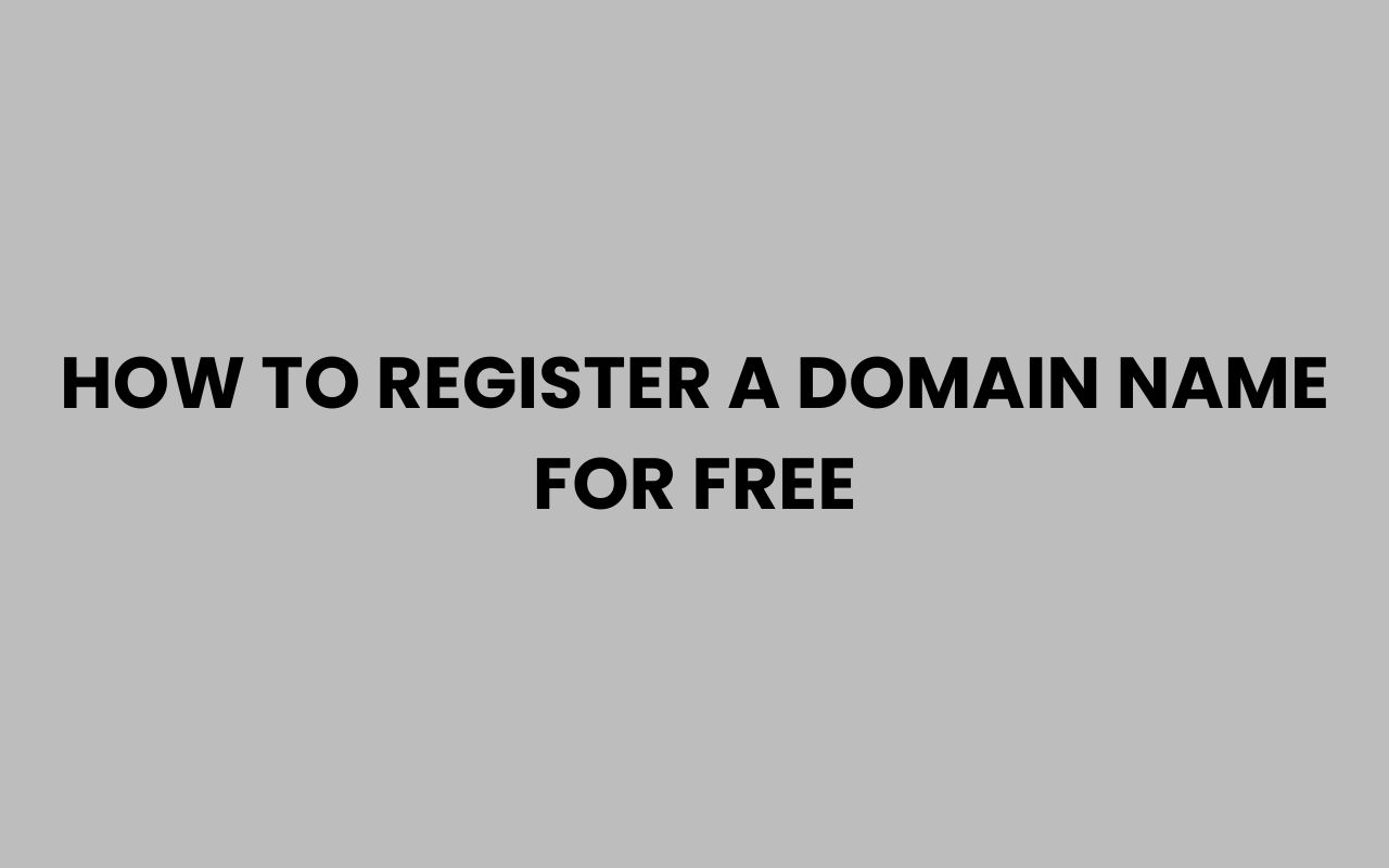 how to register a domain name for free