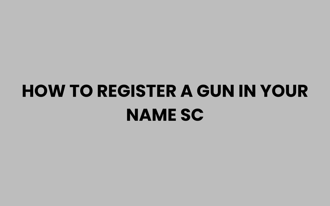 how to register a gun in your name sc
