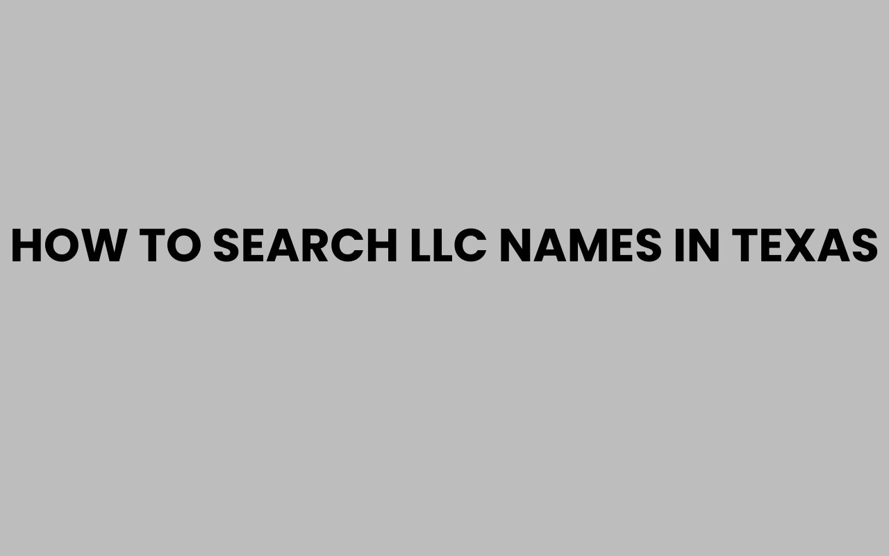 how to search llc names in