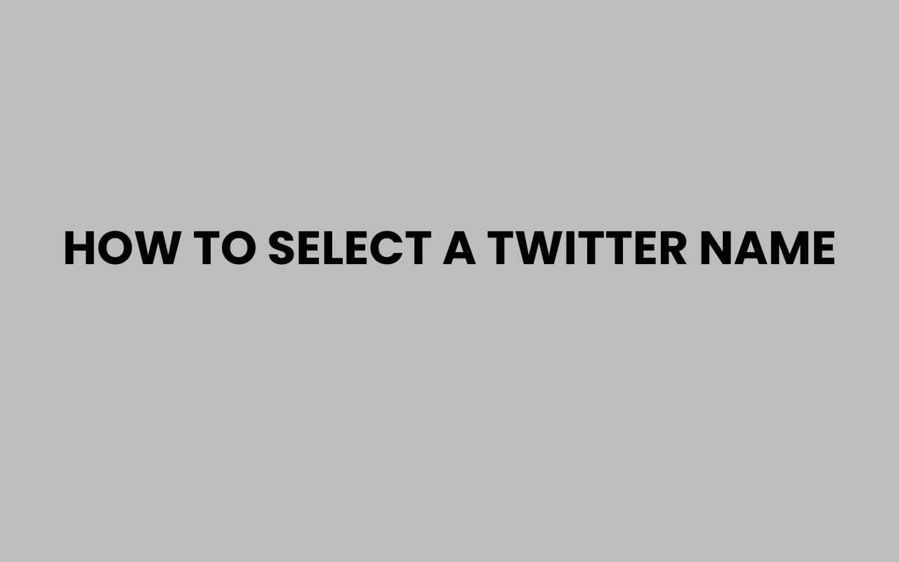 how to select a twitter name