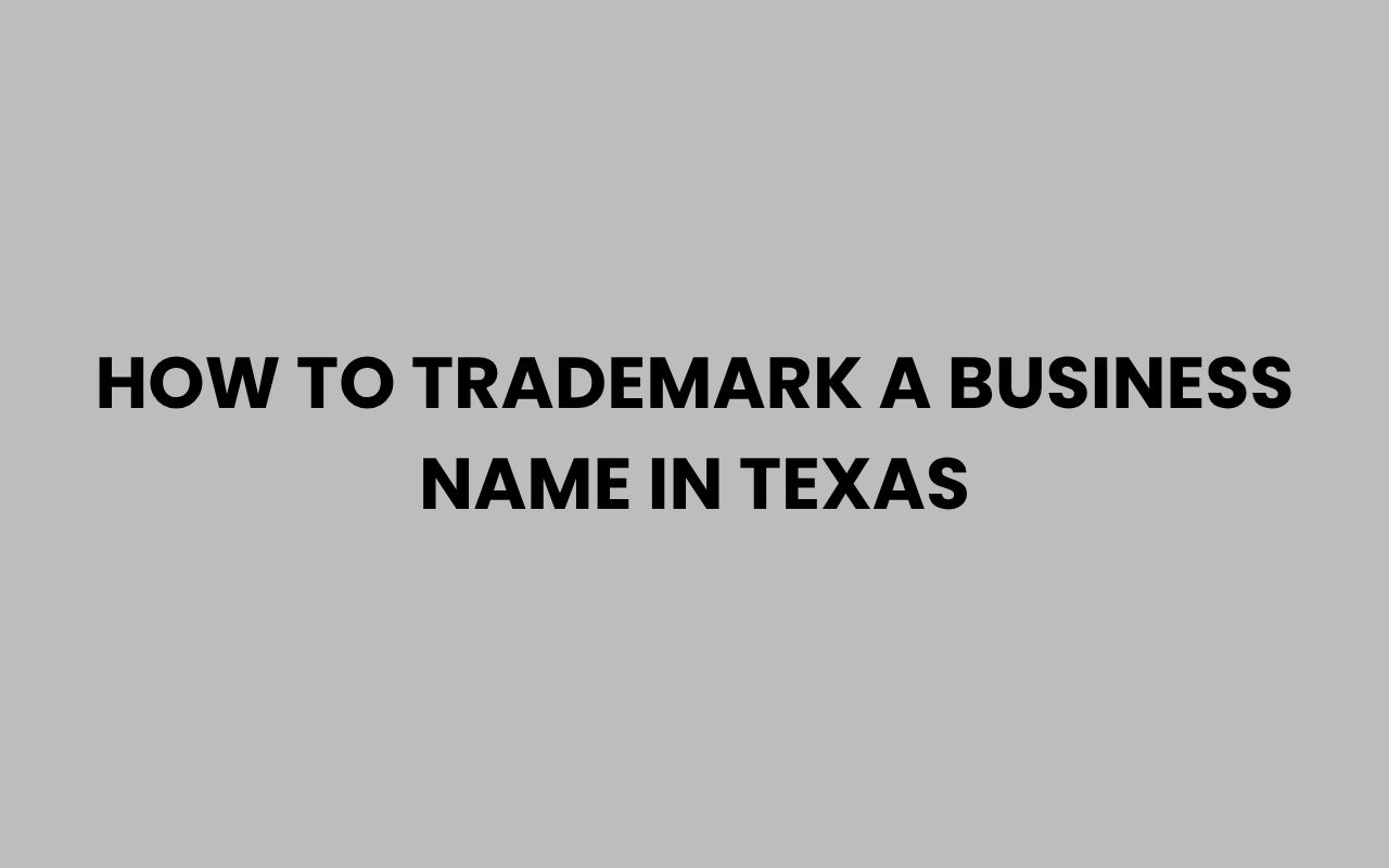 how to trademark a business name in
