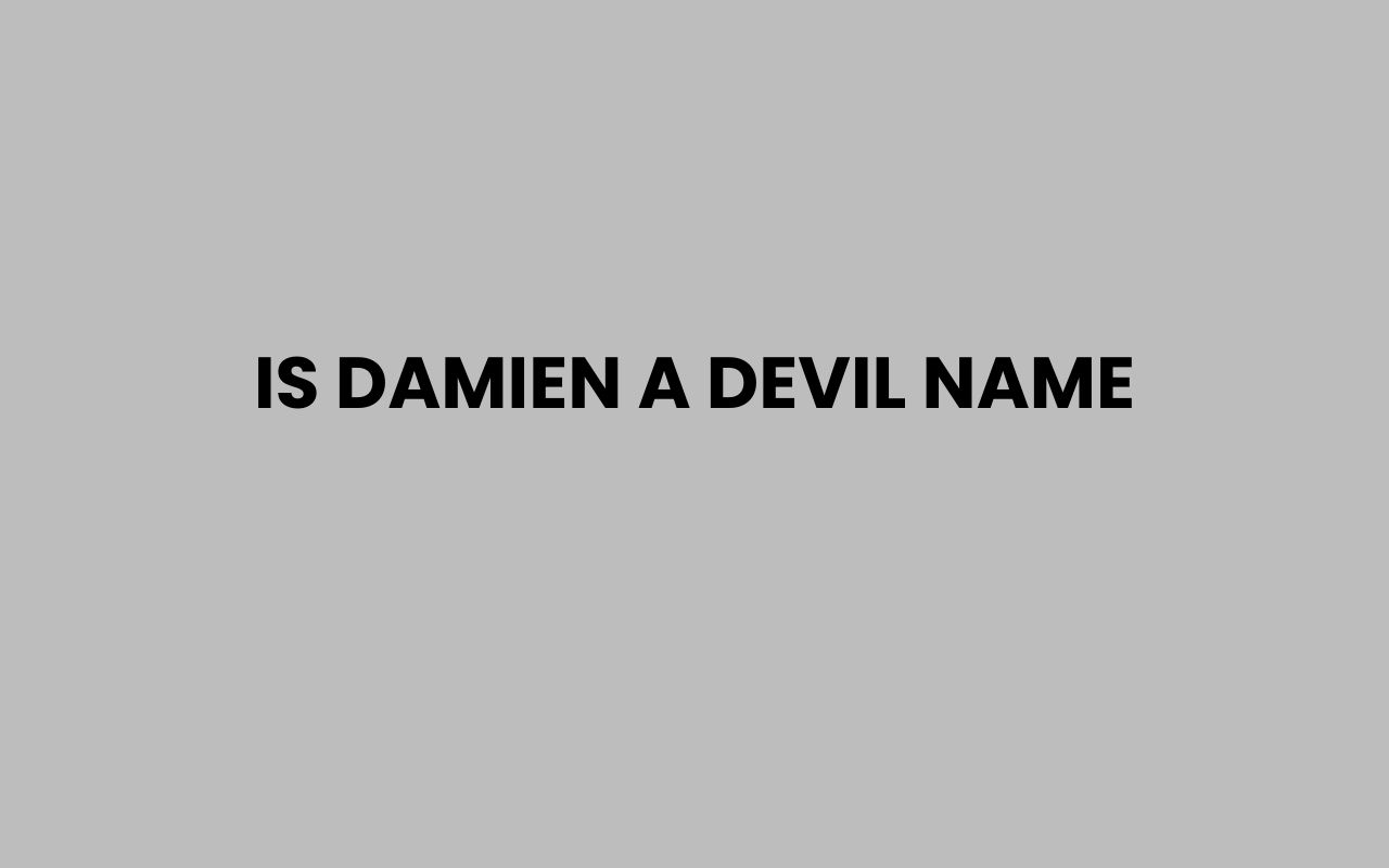 is damien a devil name