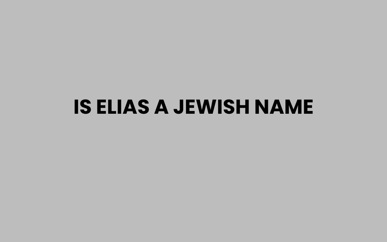 is elias a jewish name