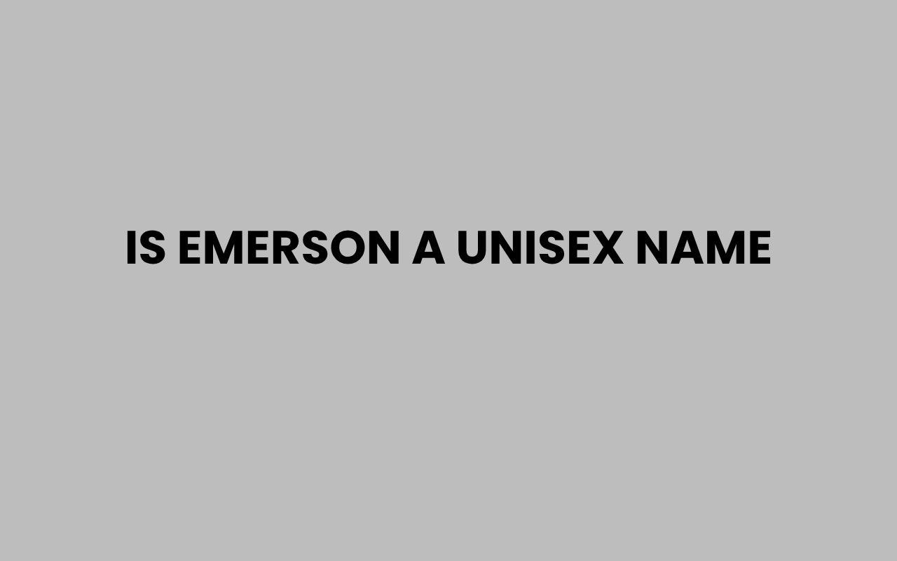 is emerson a unisex name