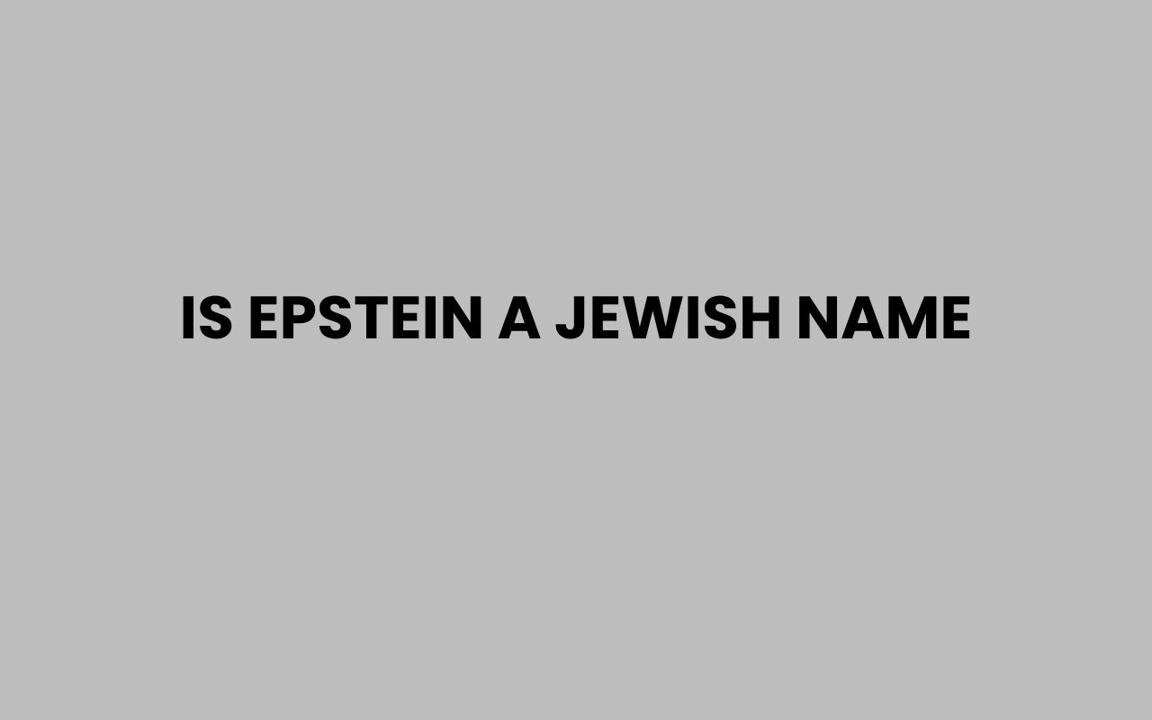 is epstein a jewish name