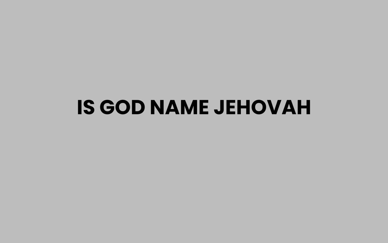 is god name jehovah