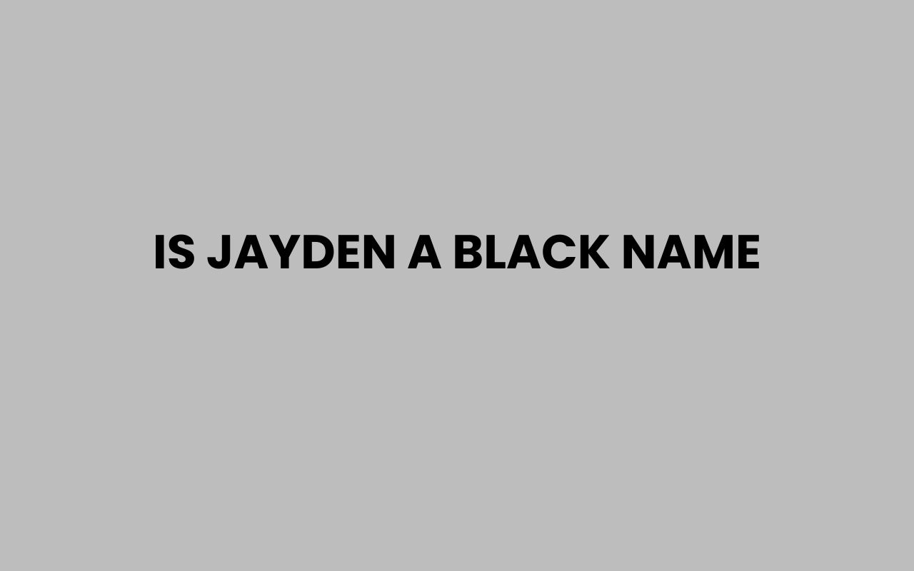 is jayden a black name