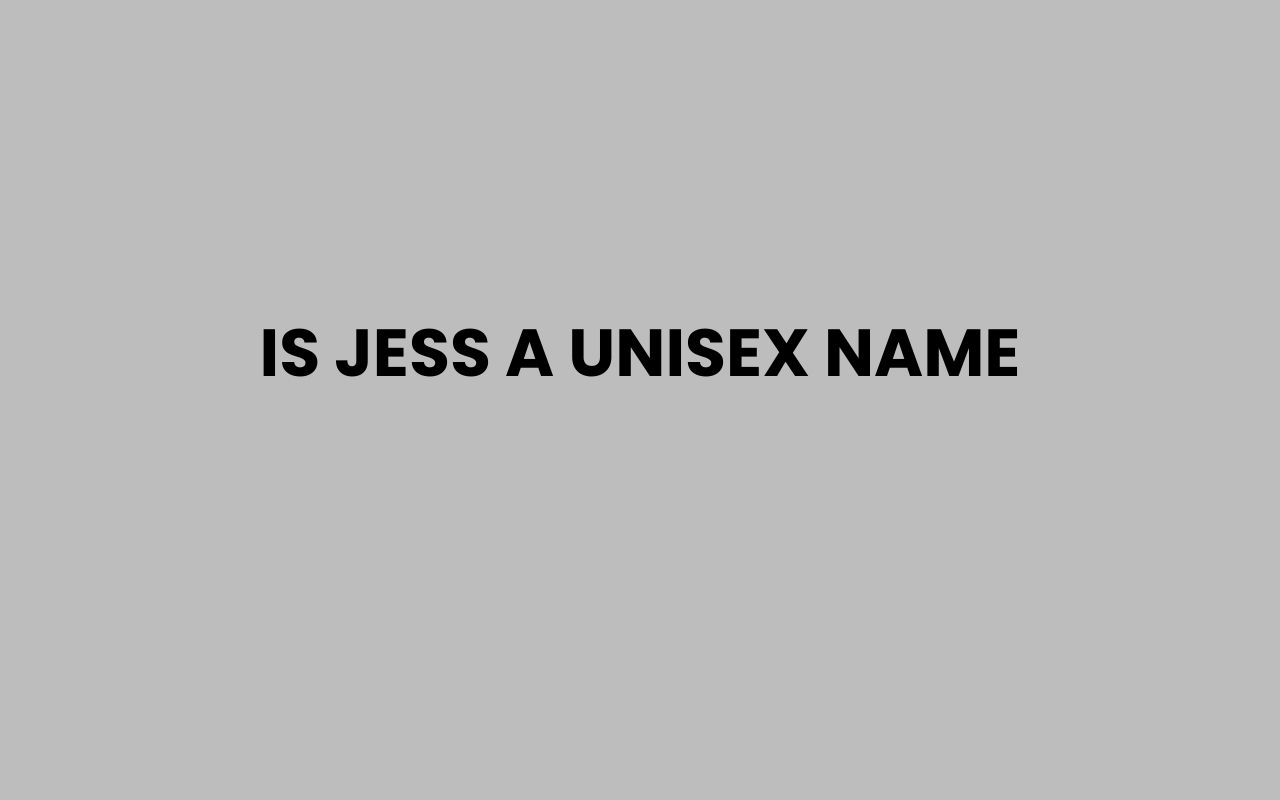 is jess a unisex name