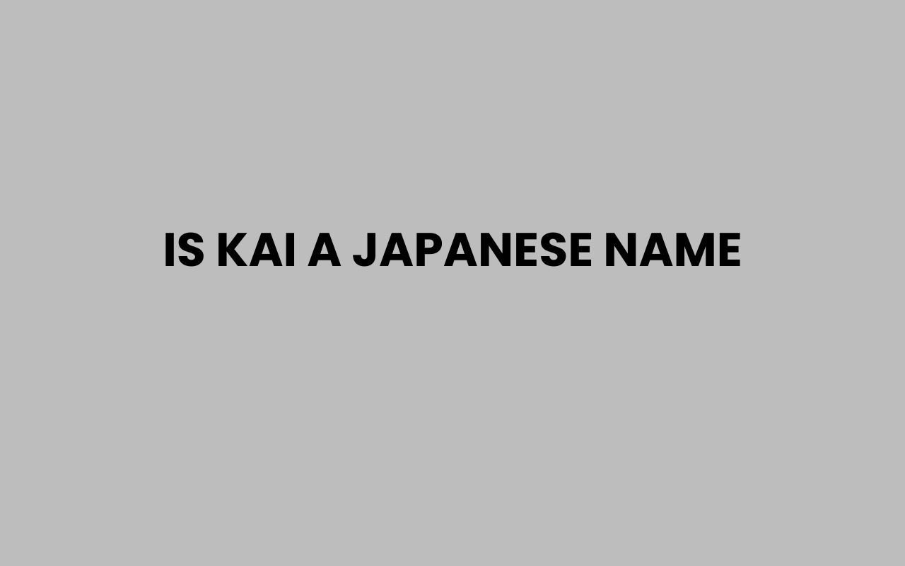 is kai a japanese name