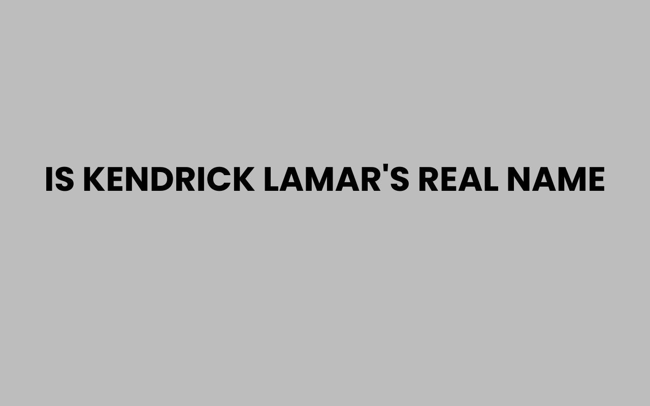 is kendrick lamars real name