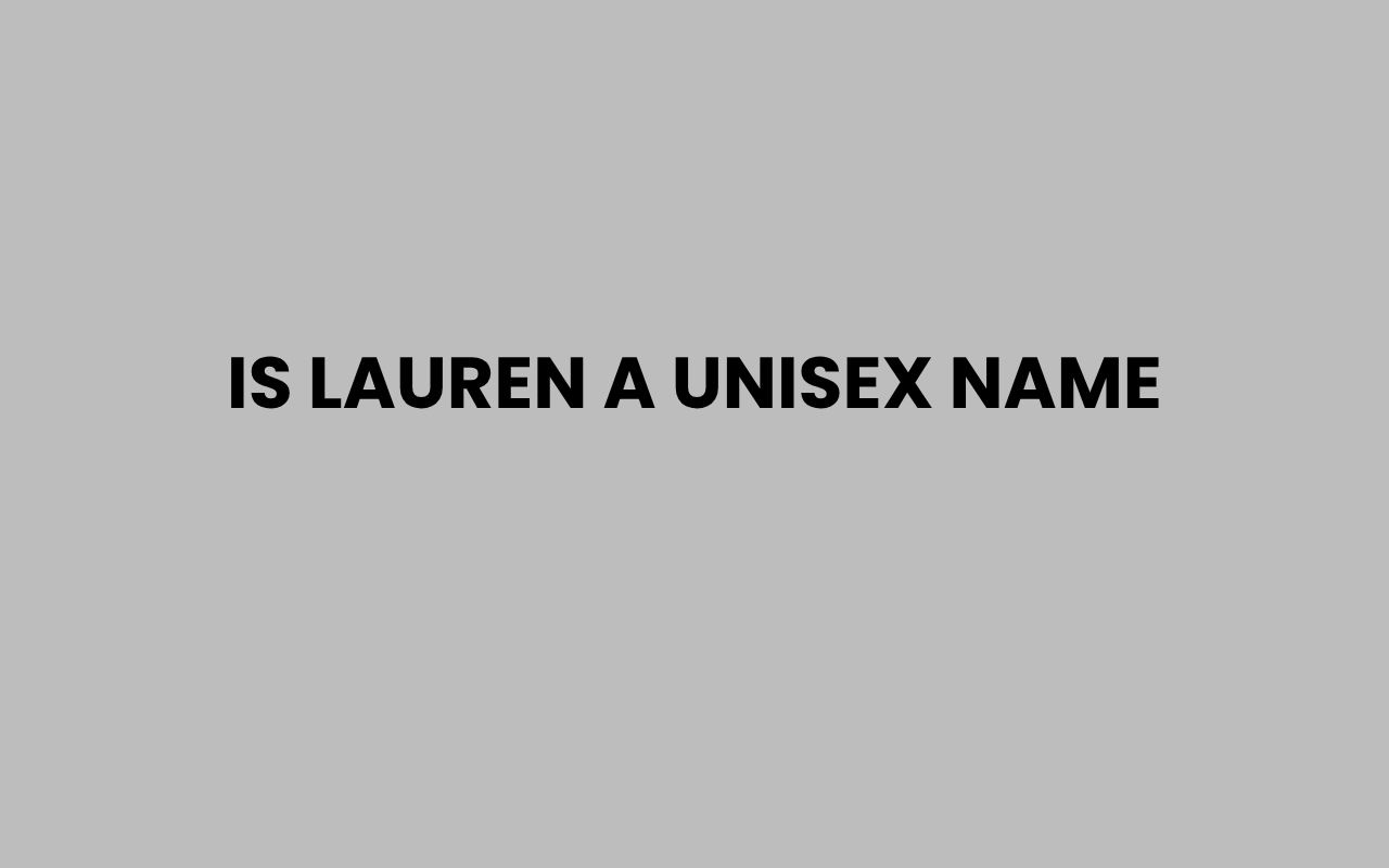 is lauren a unisex name
