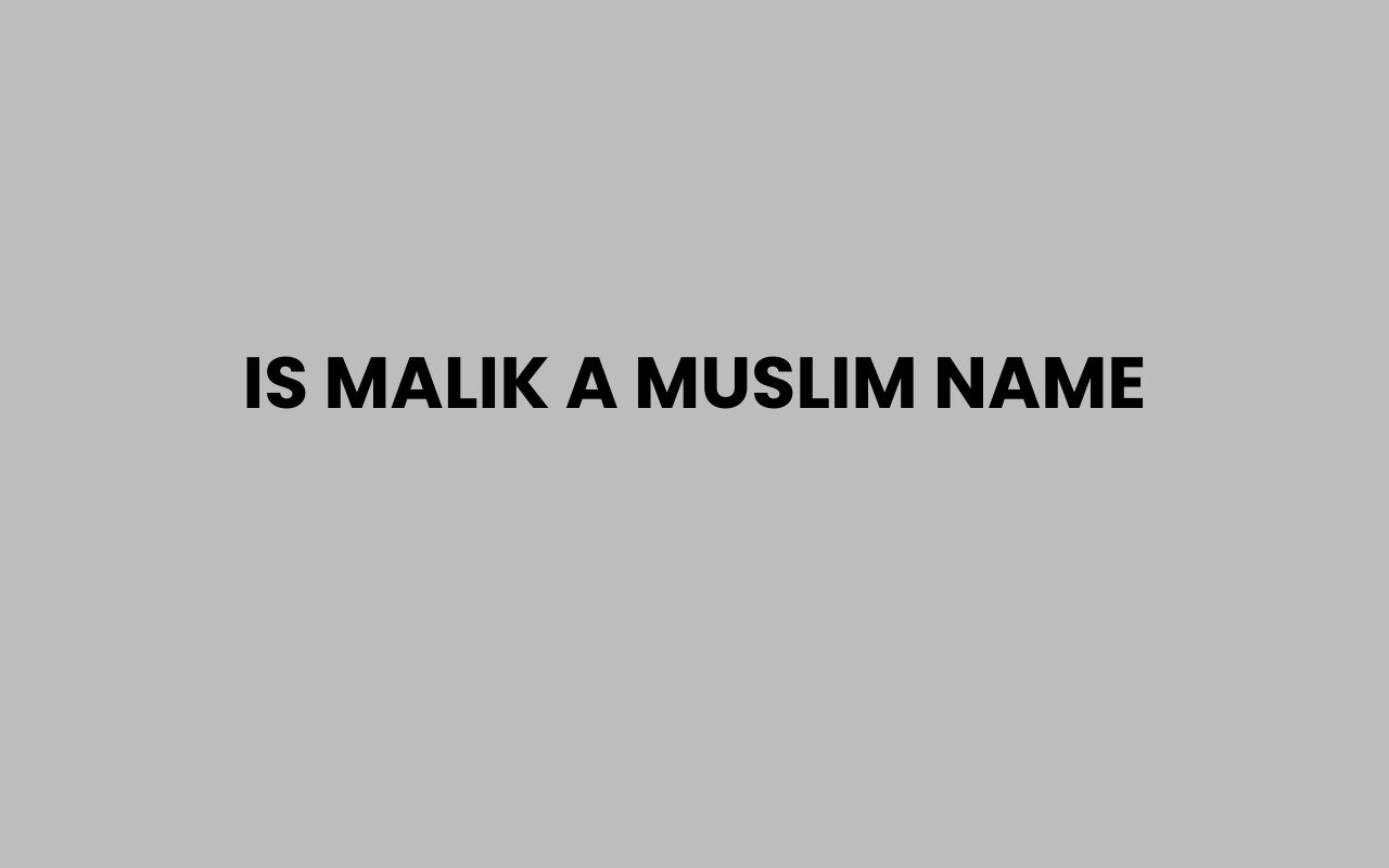 is malik a muslim name