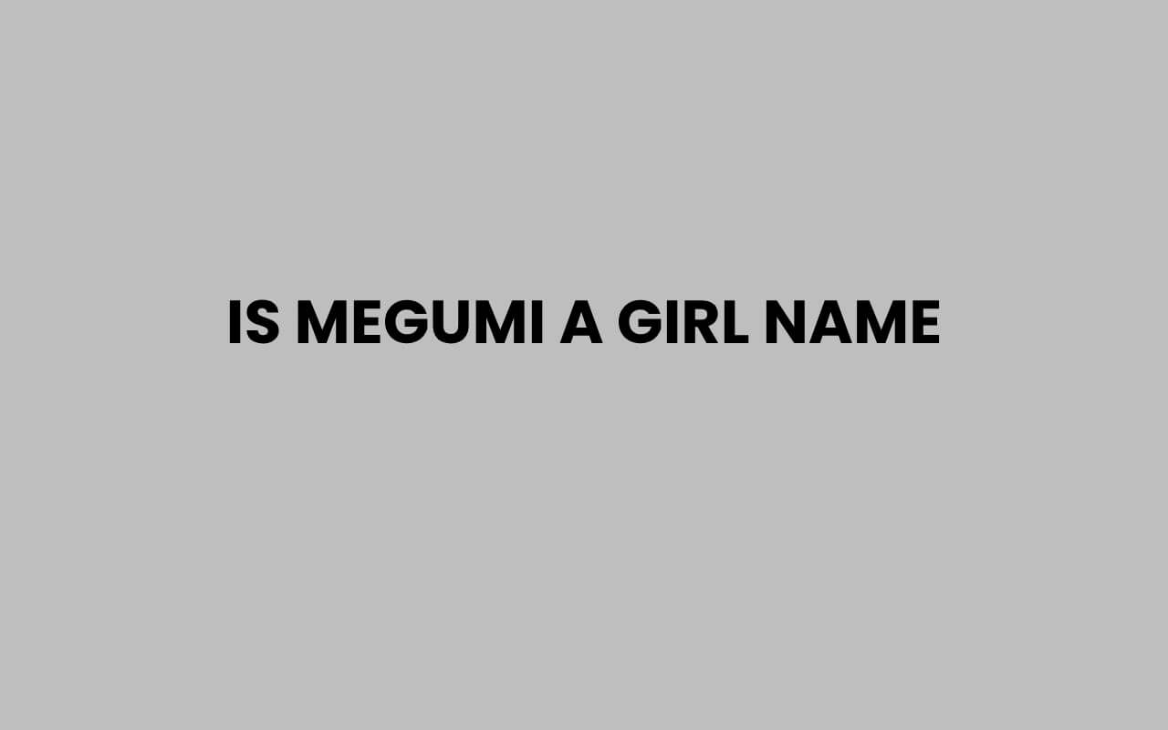 is megumi a girl name