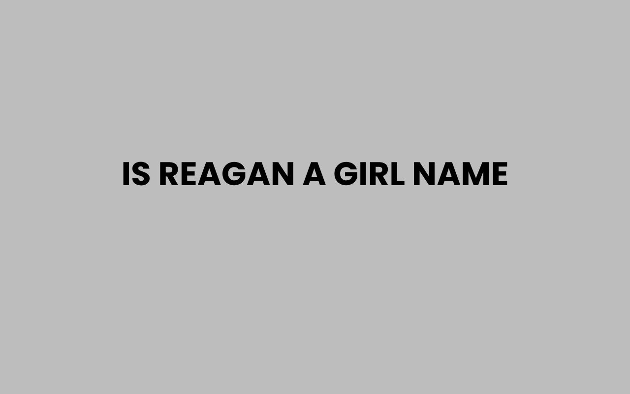 is reagan a girl name
