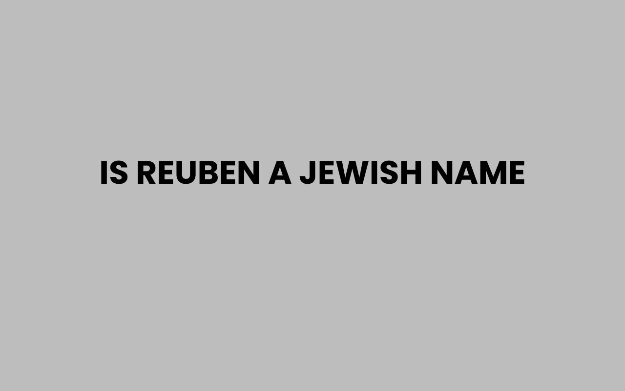 is reuben a jewish name