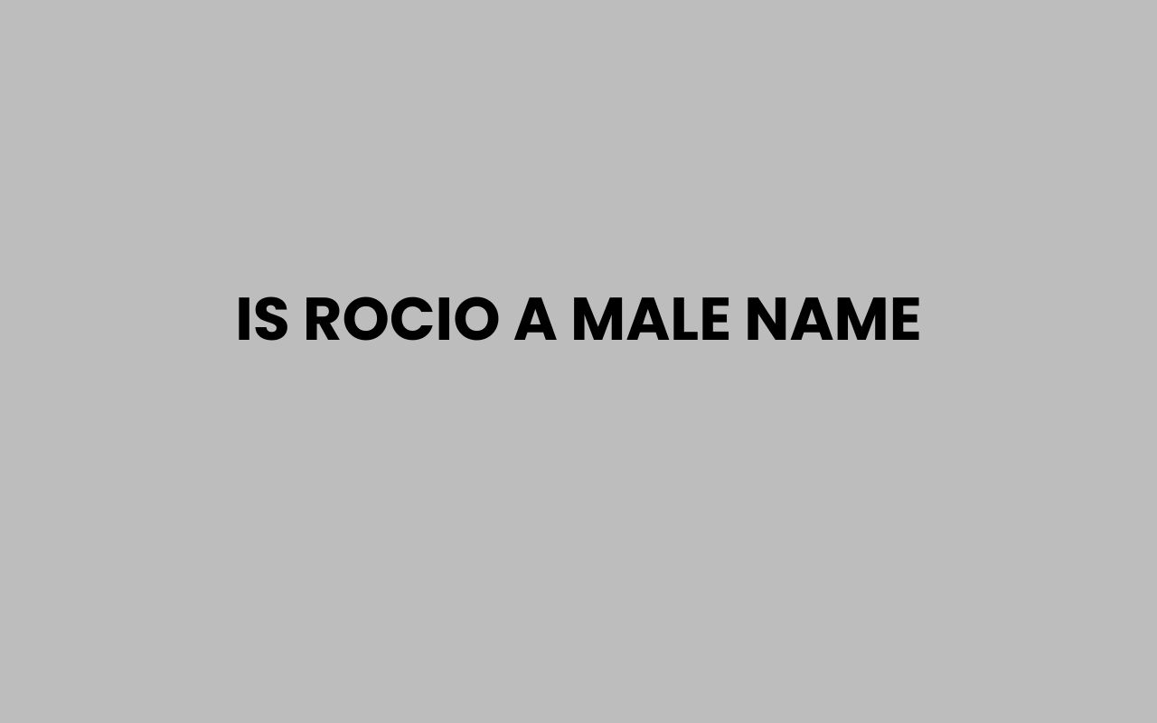 is rocio a male name