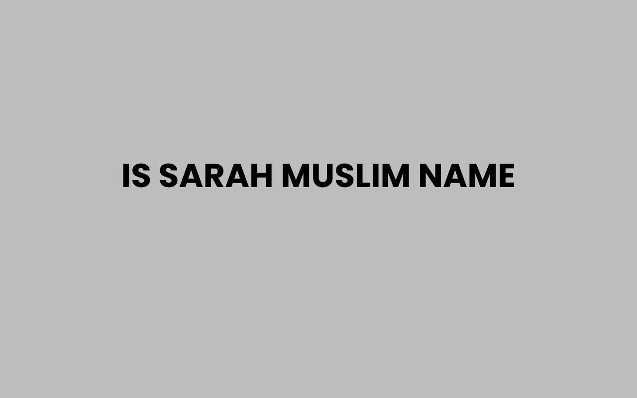 is sarah muslim name