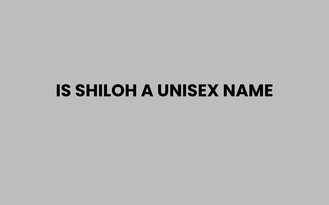 is shiloh a unisex name