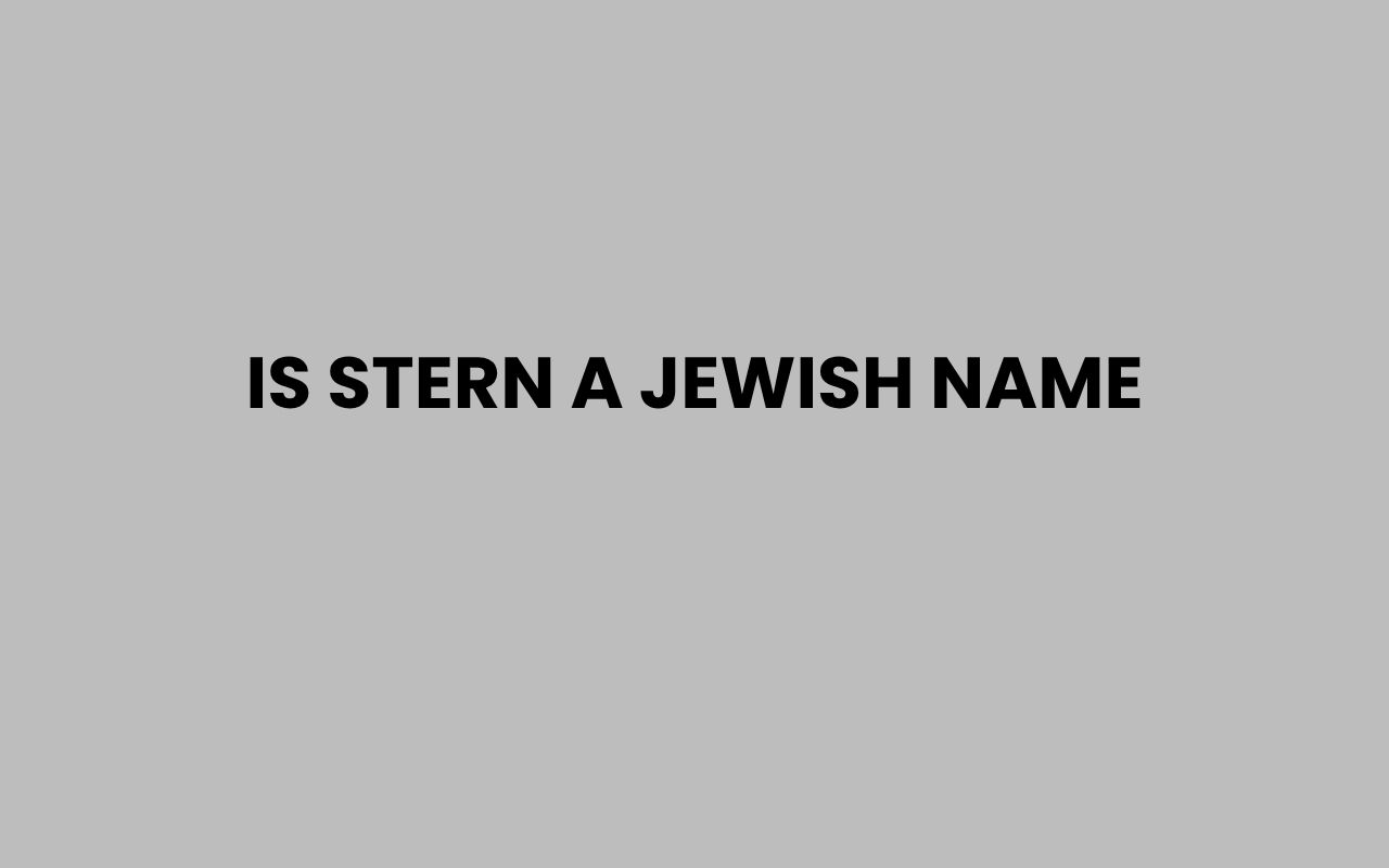 is stern a jewish name