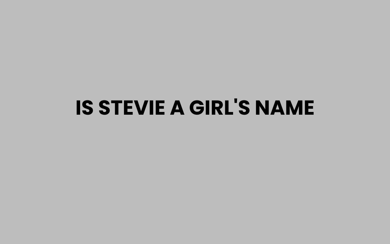 is stevie a girls name