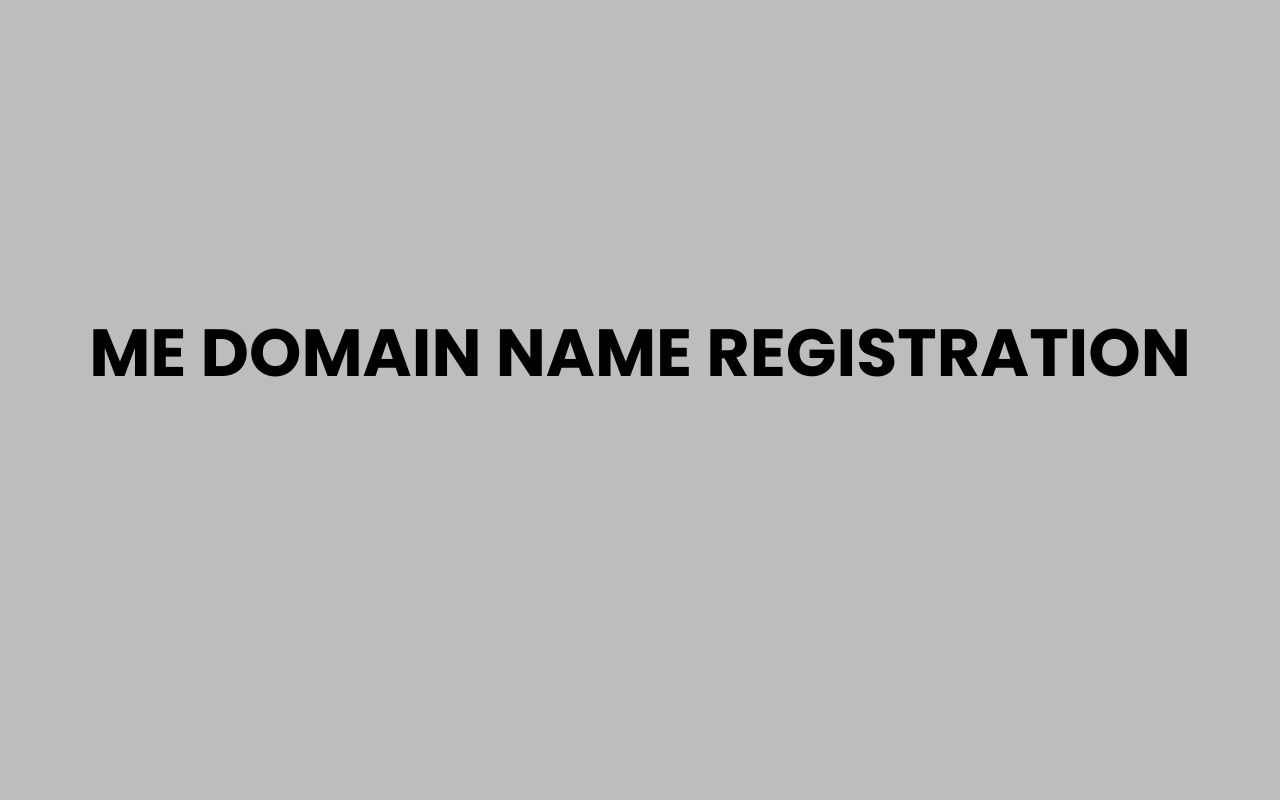 me domain name registration