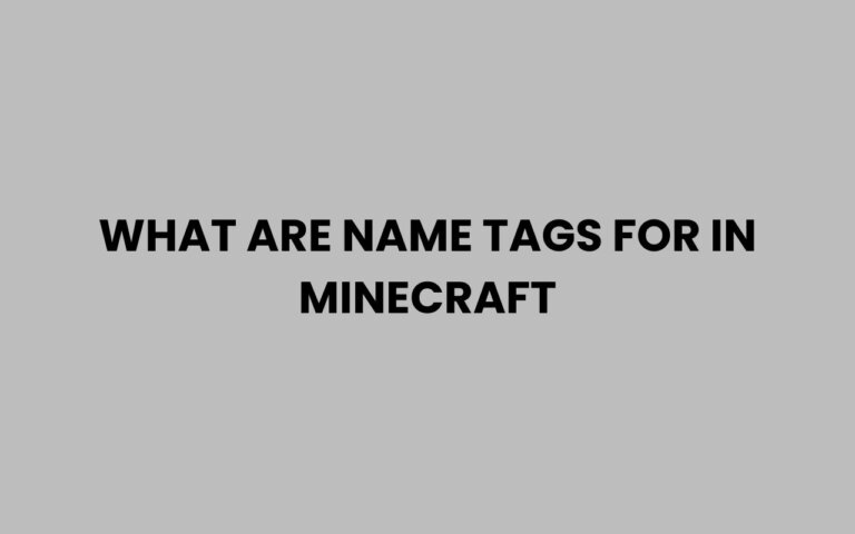 What Are Name Tags for in Minecraft? Uses and Tips