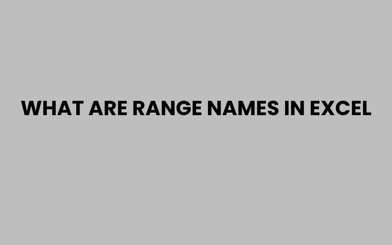 what are range names in