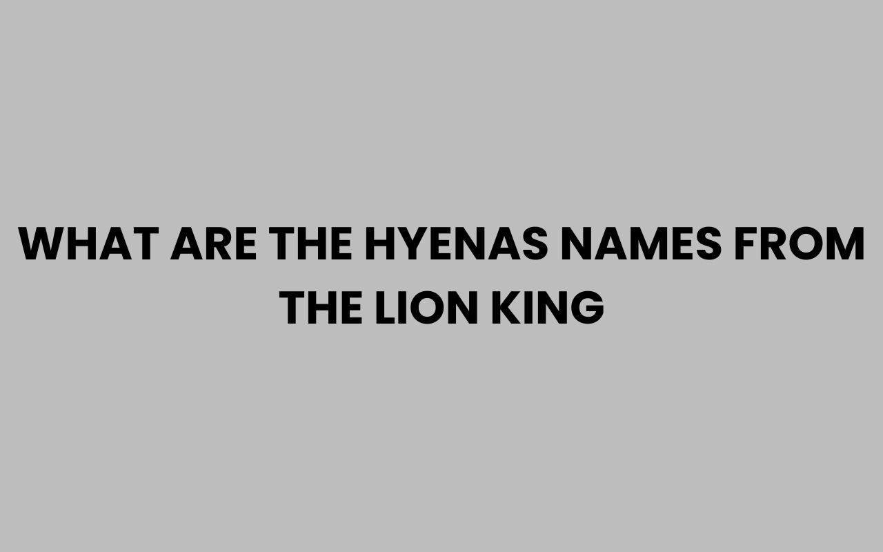 what are the hyenas names from the lion king