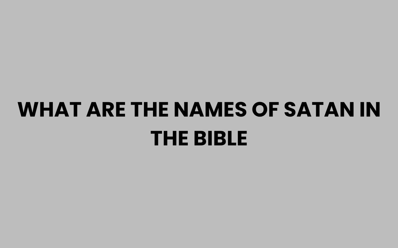 what are the names of satan in the bible