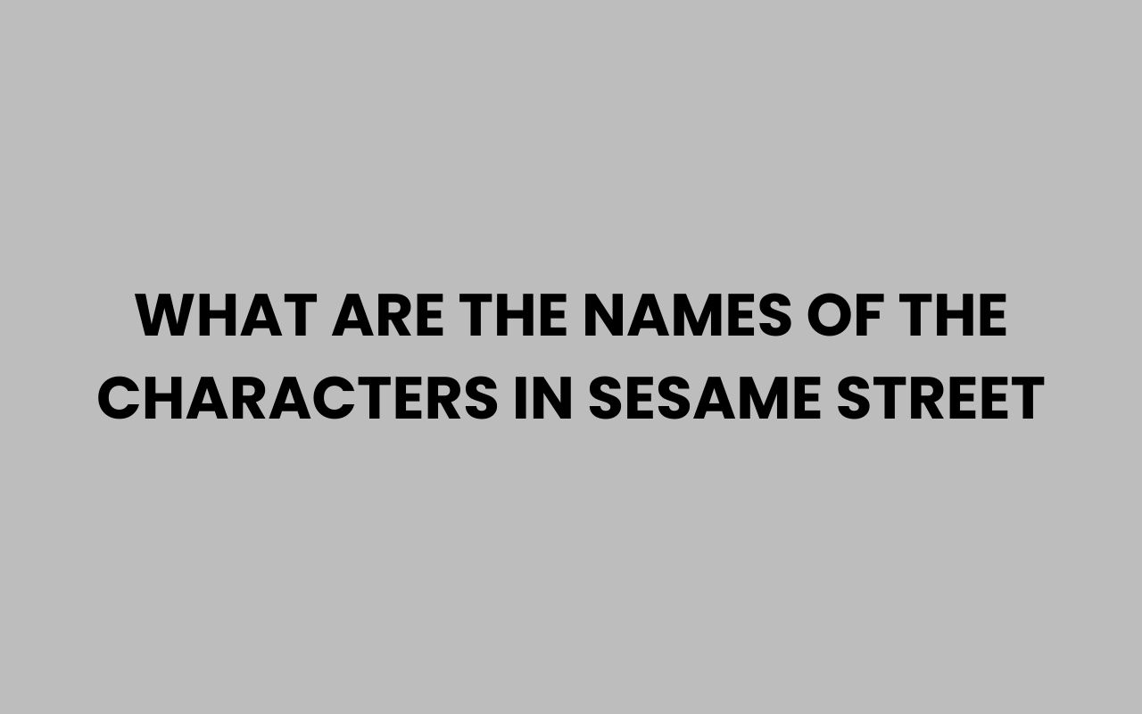 what are the names of the characters in sesame street