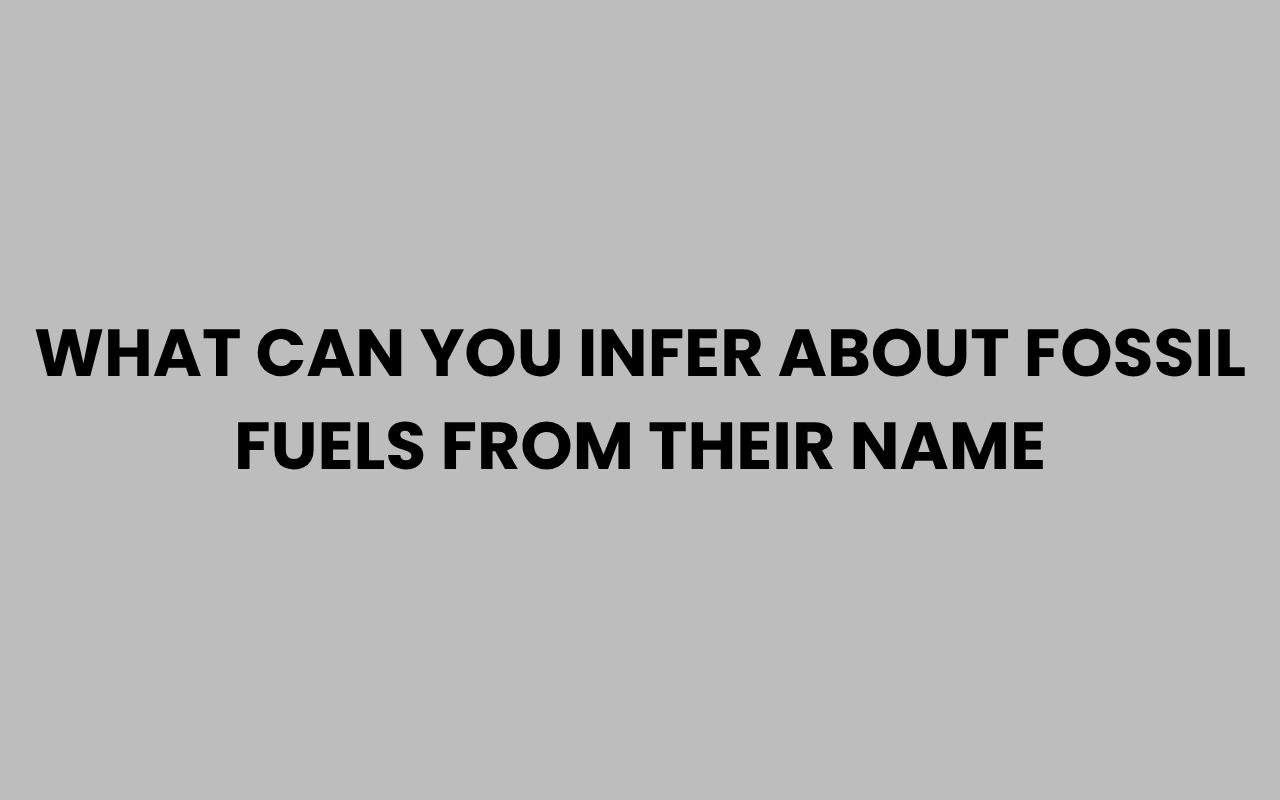 what can you infer about fossil fuels from their name