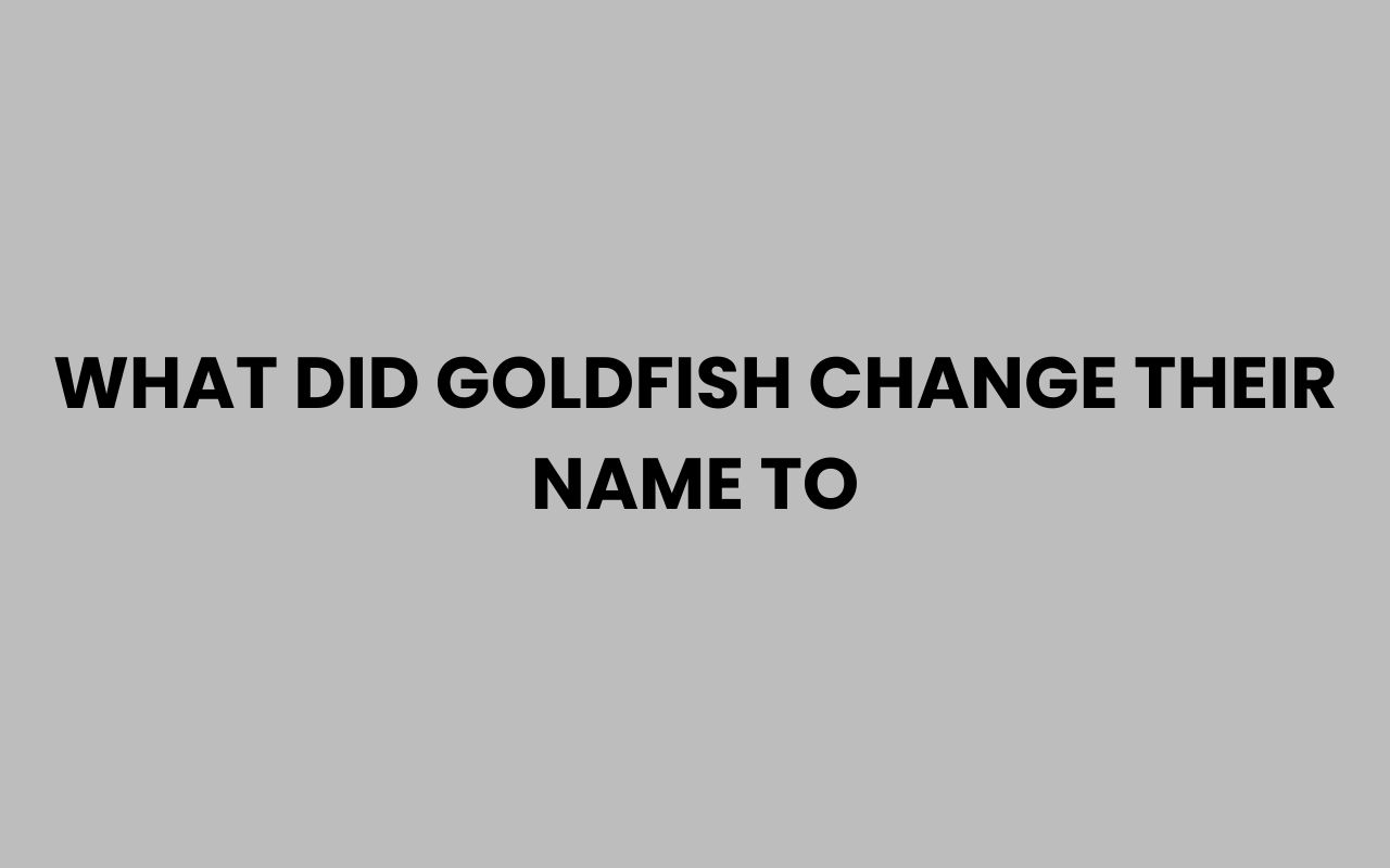what did goldfish change their name to