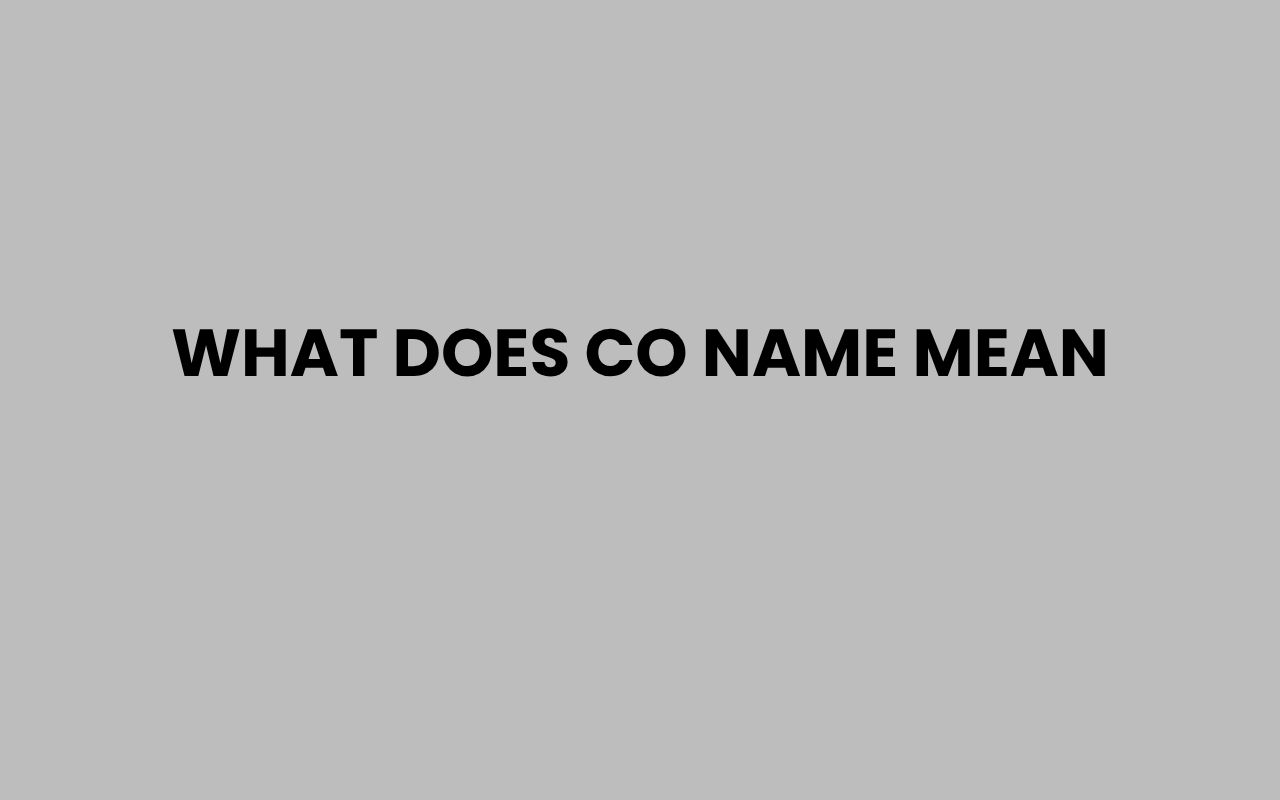 what does co name mean