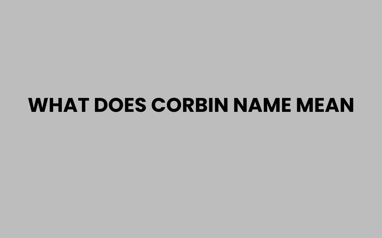 what does corbin name mean