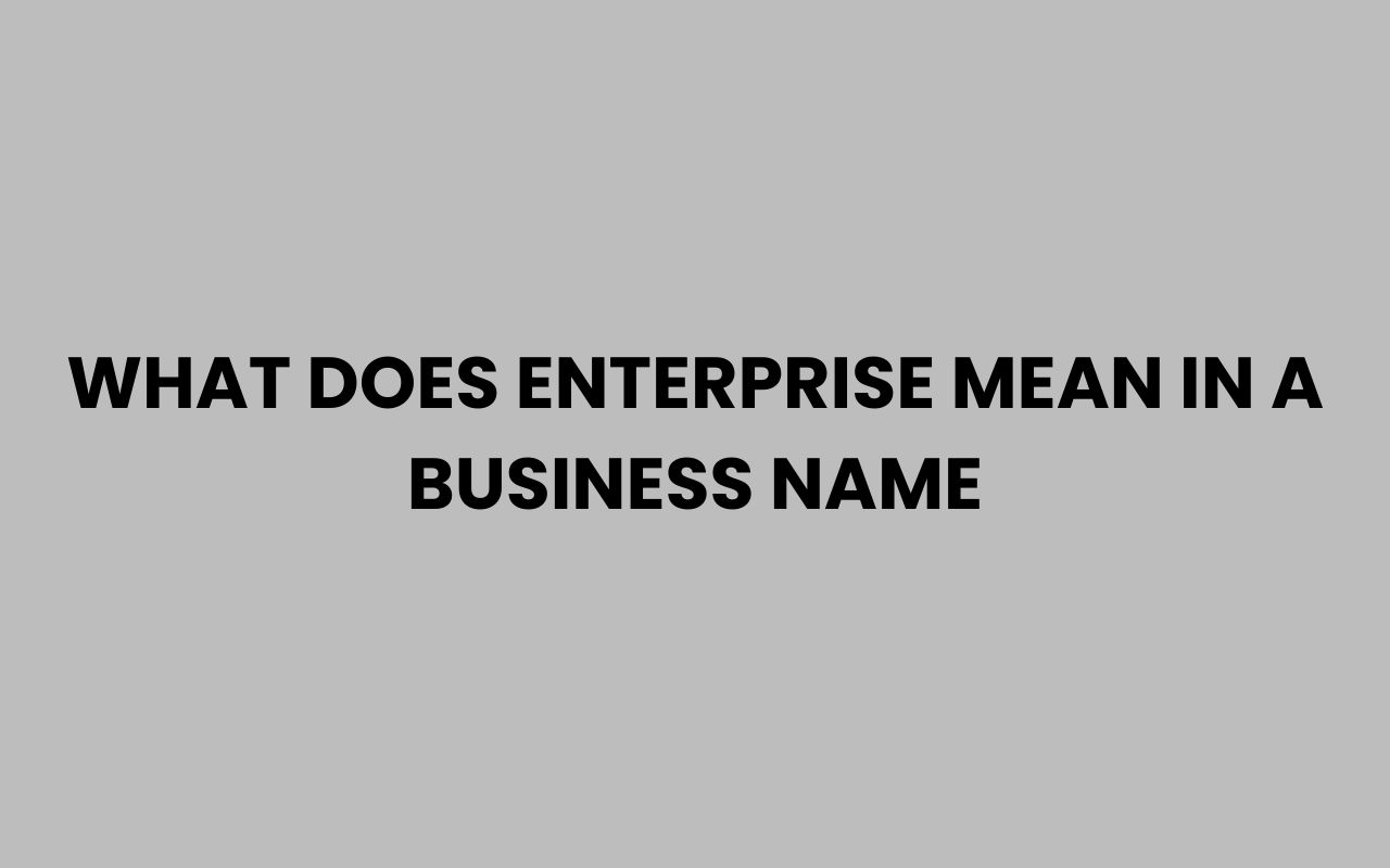 what does enterprise mean in a business name