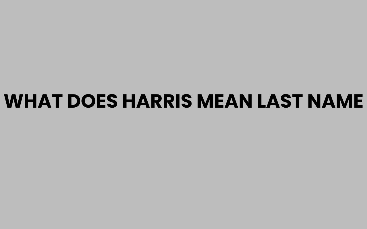 what does harris mean last name